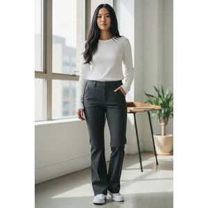 Sapphire Red Women Flare Leg Dress Pants Charcoal Gray Size 13/14